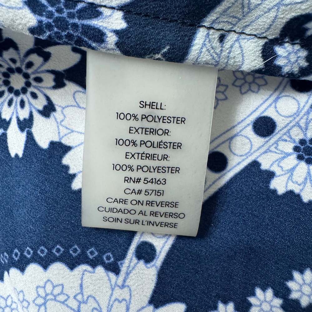 Tommy Hilfiger Women's Blue and White Paisley Sleeveless Button Down Blouse Size - Picture 6 of 8